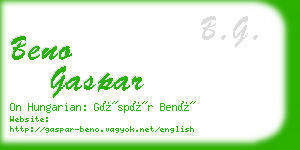 beno gaspar business card